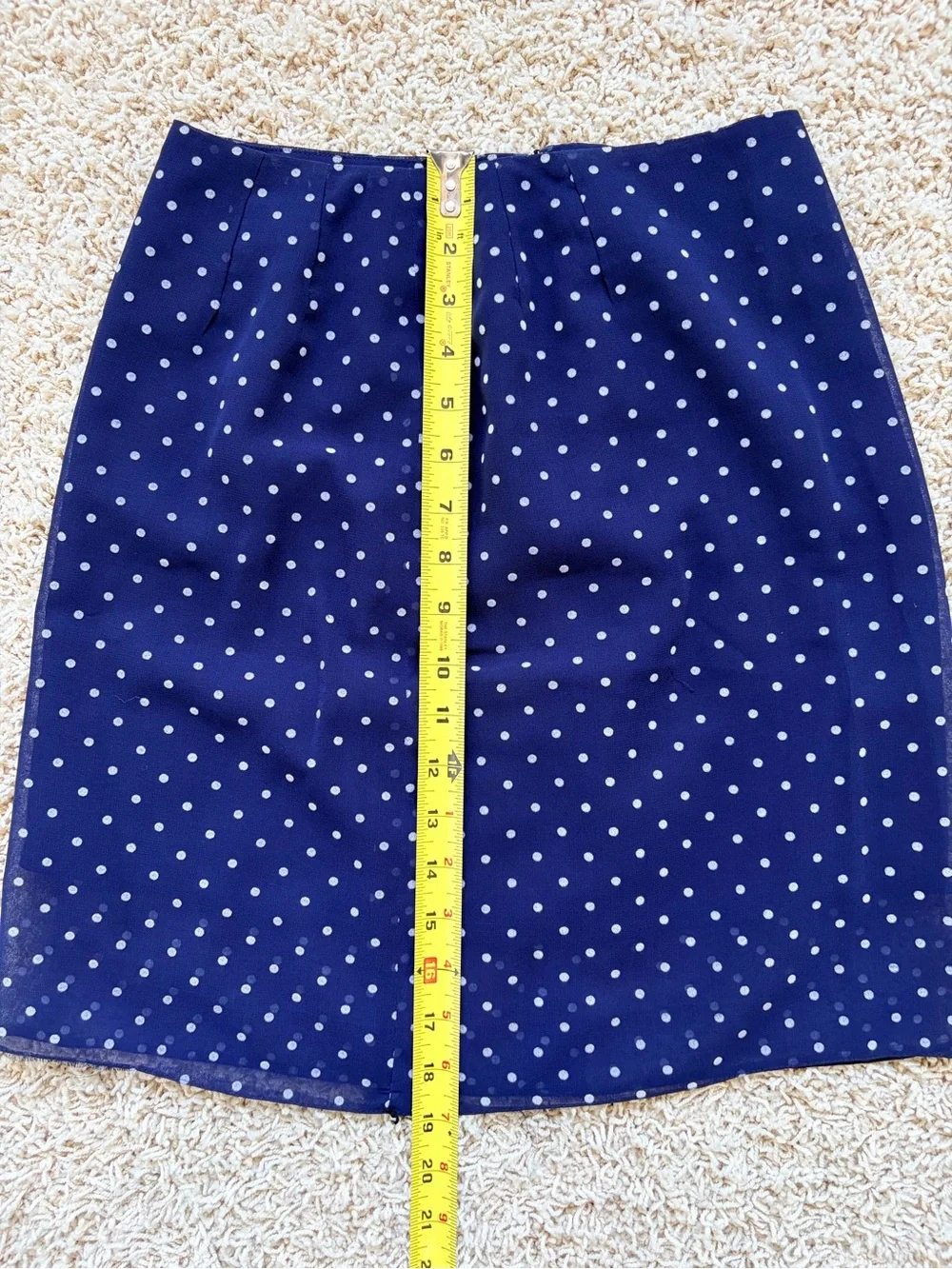 70’s Navy Polka Dot Sheer Peplum Skirt Suit Small Made in Japan